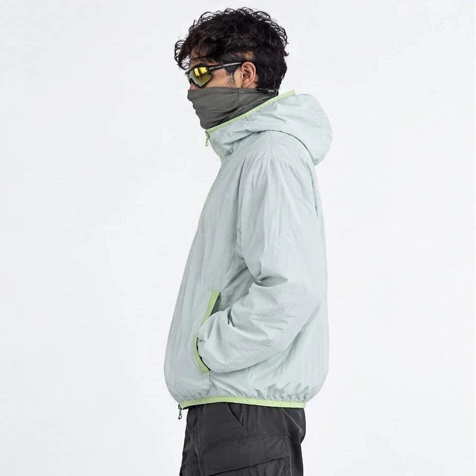 Nip - Unisex Water-Repellent & Windproof Hooded Lightweight Jacket - Light Blue