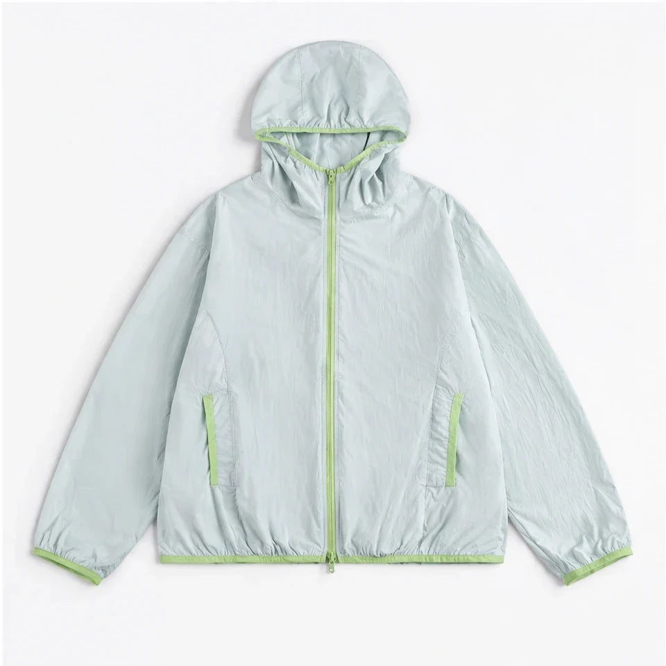 Nip - Unisex Water-Repellent & Windproof Hooded Lightweight Jacket - Light Blue