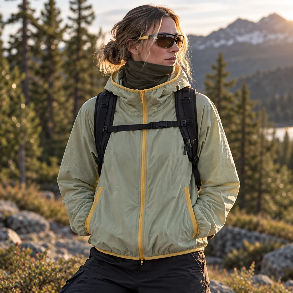 Nip - Unisex Water-Repellent & Windproof Hooded Lightweight Jacket - Light green