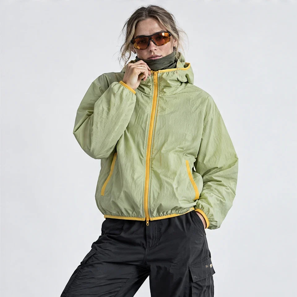 Nip - Unisex Water-Repellent & Windproof Hooded Lightweight Jacket - Light green