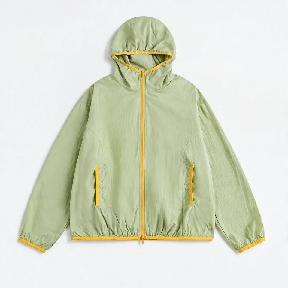 Nip - Unisex Water-Repellent & Windproof Hooded Lightweight Jacket - Light green