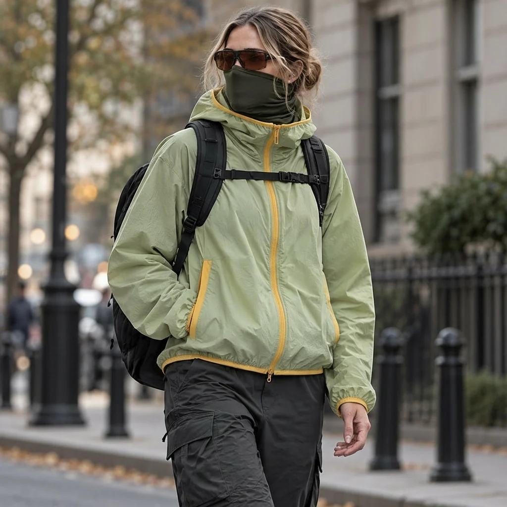 Nip - Unisex Water-Repellent & Windproof Hooded Lightweight Jacket - Light green