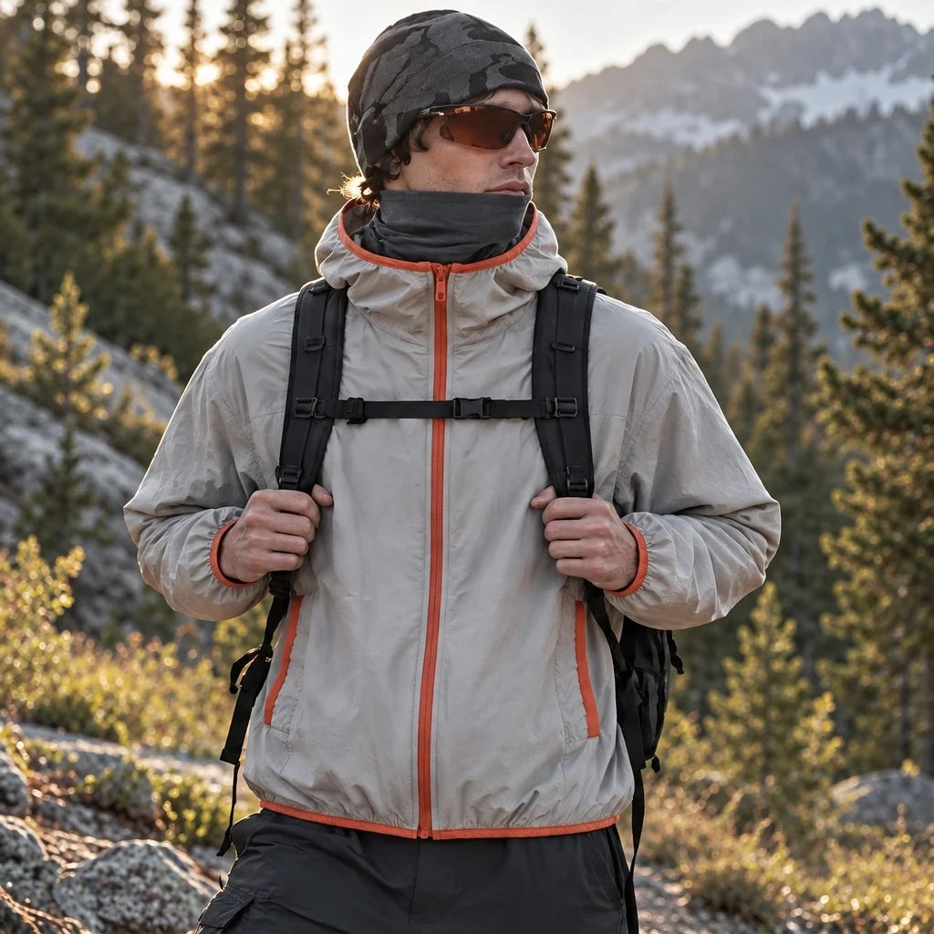 Nip - Unisex Water-Repellent & Windproof Hooded Lightweight Jacket - Light Grey