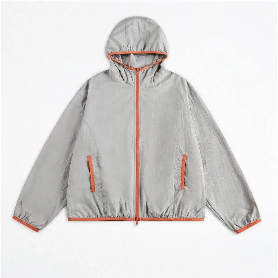 Nip - Unisex Water-Repellent & Windproof Hooded Lightweight Jacket - Light Grey