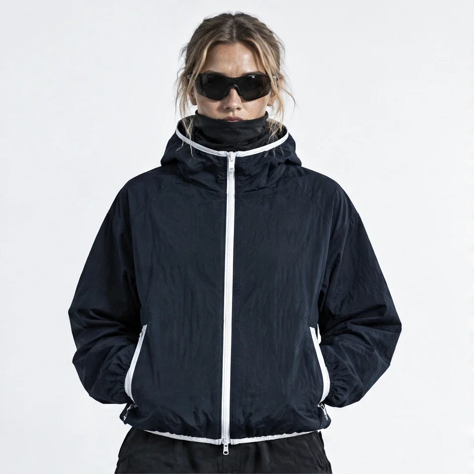 Nip - Unisex Water-Repellent & Windproof Hooded Lightweight Jacket - Navy Blue