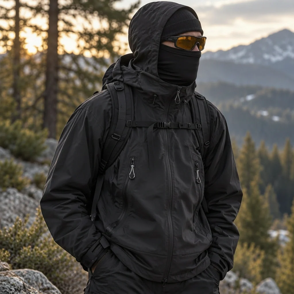 Wick - Unisex Windproof Breathable & Duck Down Waterproof Jacket - Black