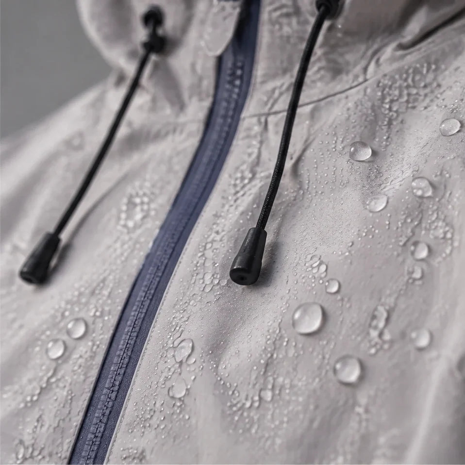 Wick - Unisex Windproof Breathable & Duck Down Waterproof Jacket - Light Grey