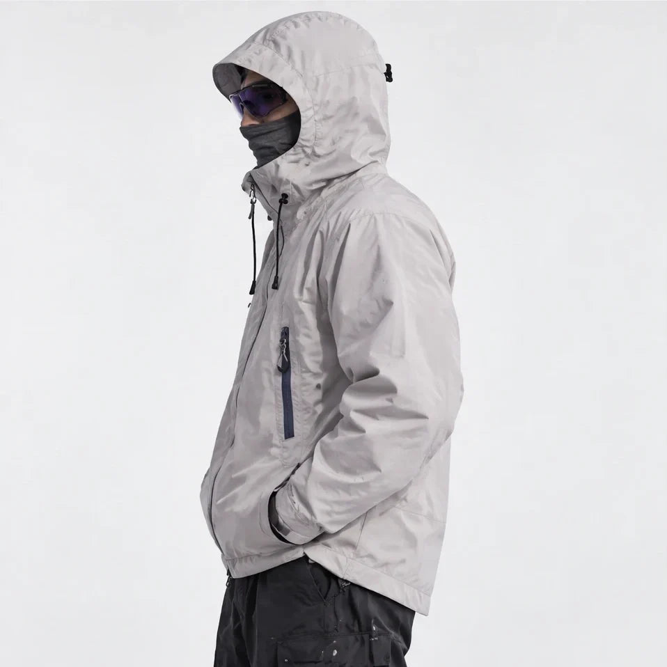 Wick - Unisex Windproof Breathable & Duck Down Waterproof Jacket - Light Grey