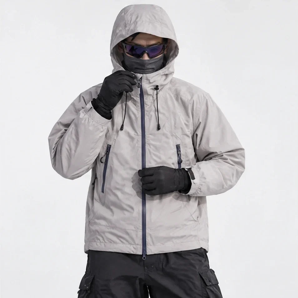 Wick - Unisex Windproof Breathable & Duck Down Waterproof Jacket - Light Grey