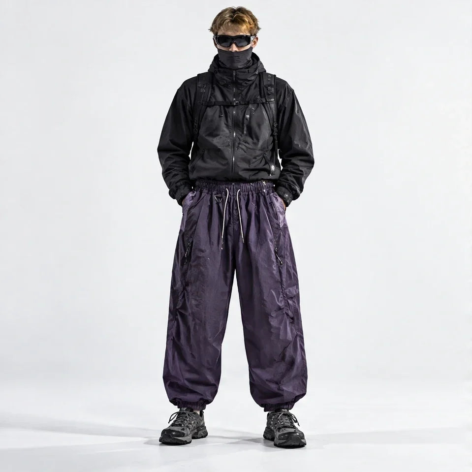 Eyre - Unisex Quick-Dry Windproof & Colour-Block Waterproof Trousers - Deep Purple