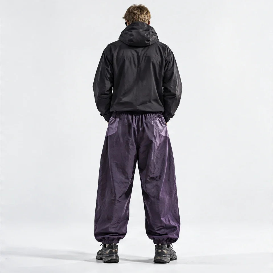 Eyre - Unisex Quick-Dry Windproof & Colour-Block Waterproof Trousers - Deep Purple
