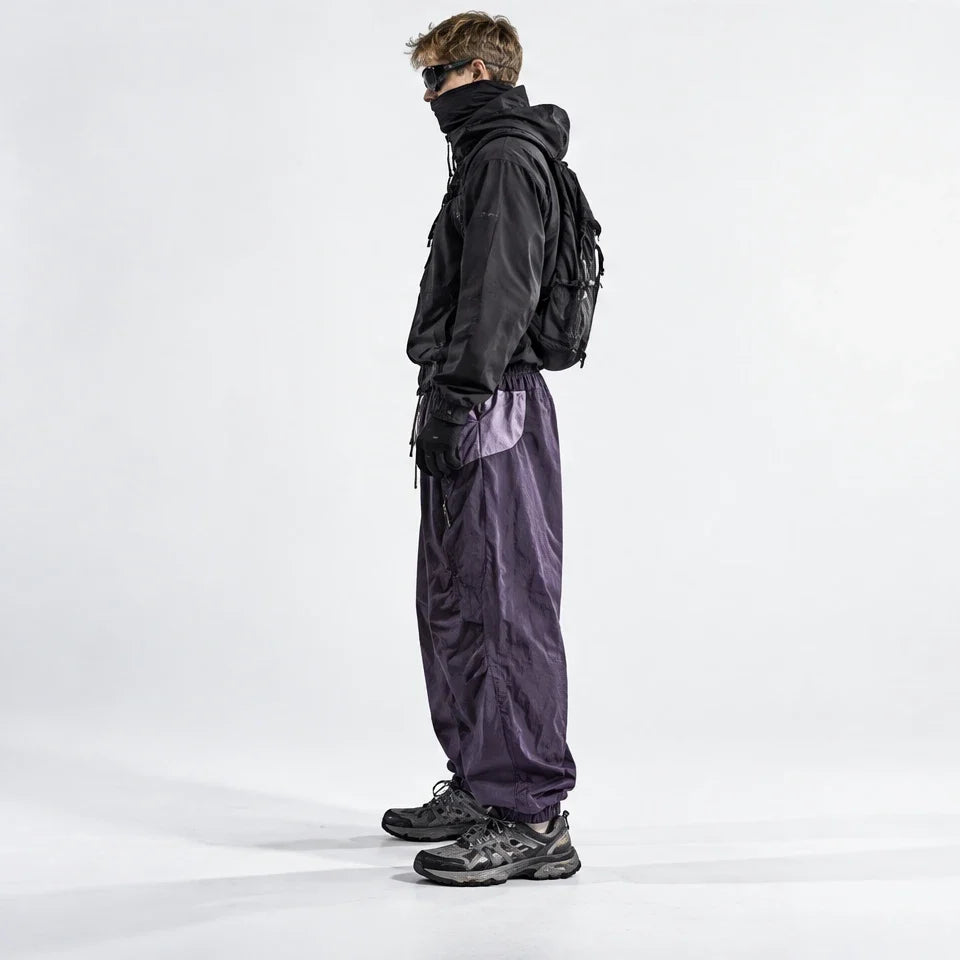 Eyre - Unisex Quick-Dry Windproof & Colour-Block Waterproof Trousers - Deep Purple