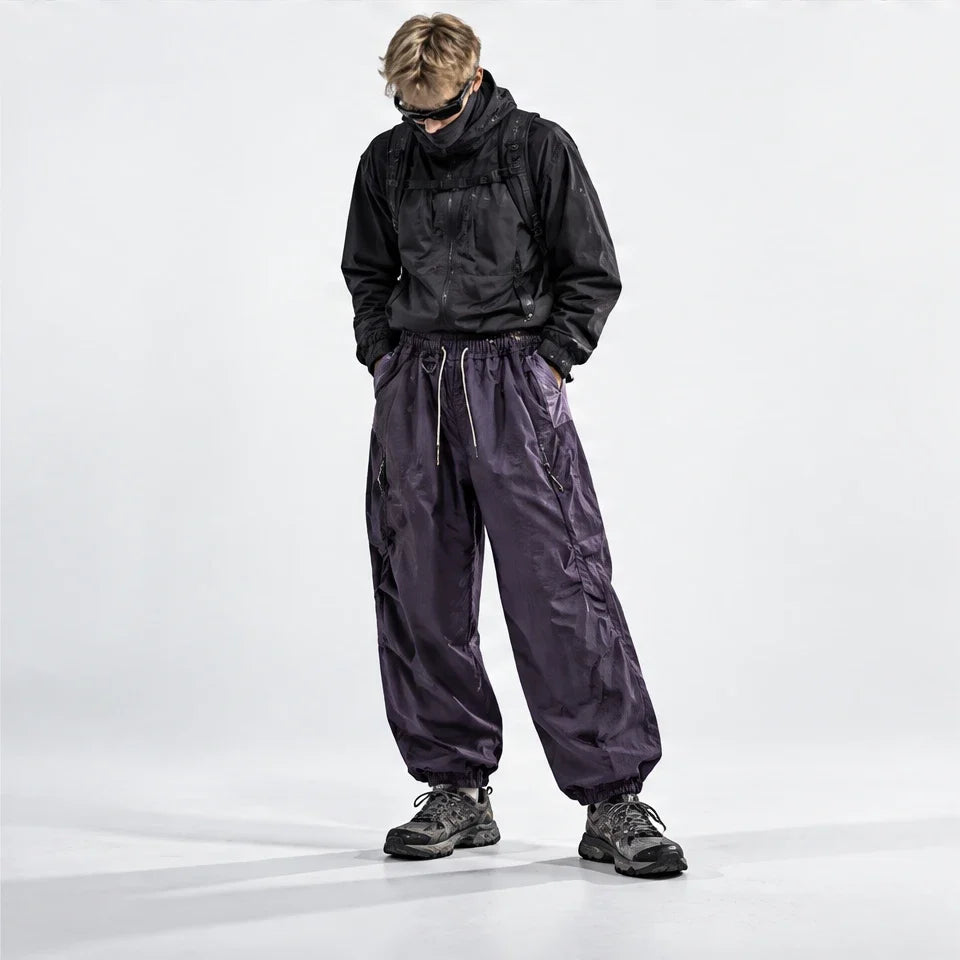 Eyre - Unisex Quick-Dry Windproof & Colour-Block Waterproof Trousers - Deep Purple