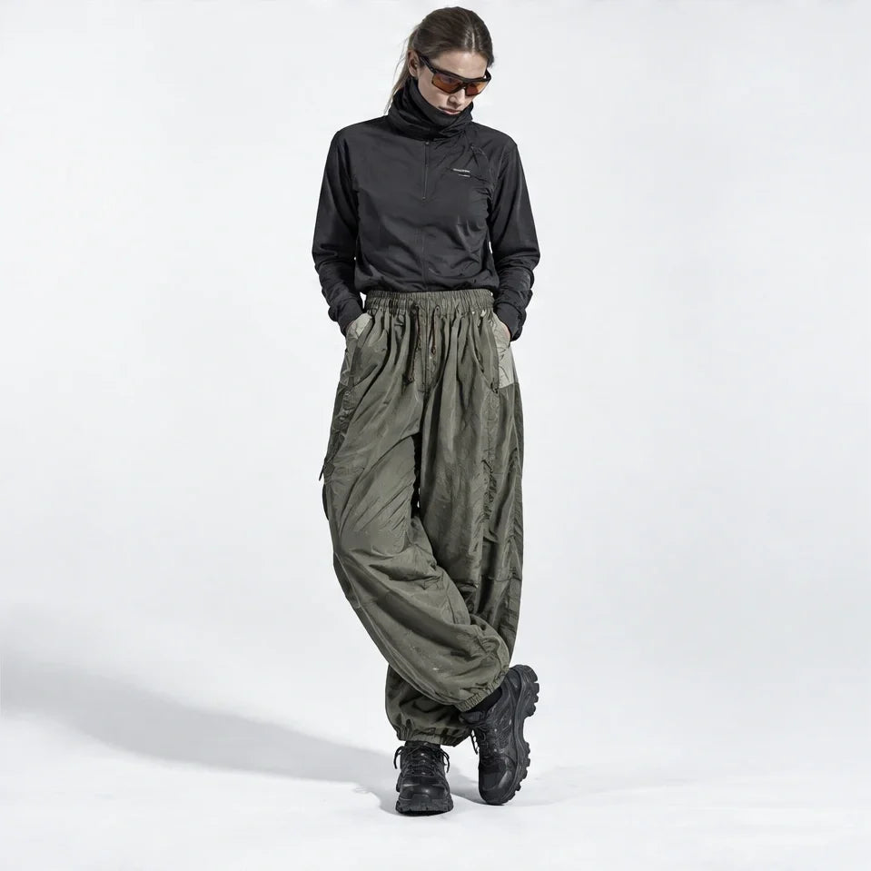 Eyre - Unisex Quick-Dry Windproof & Colour-Block Waterproof Trousers - Light Army Green