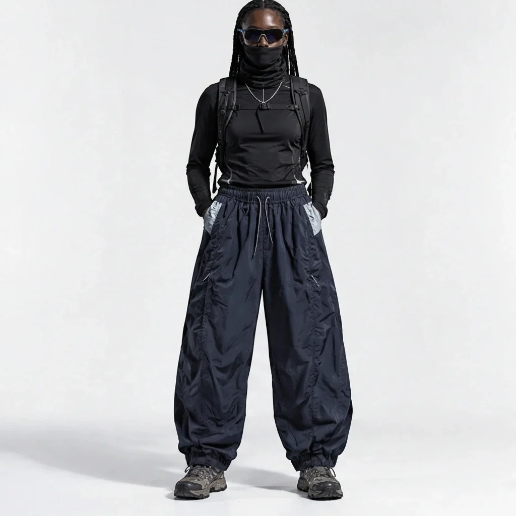 Eyre - Unisex Quick-Dry Windproof & Colour-Block Waterproof Trousers - Navy Blue