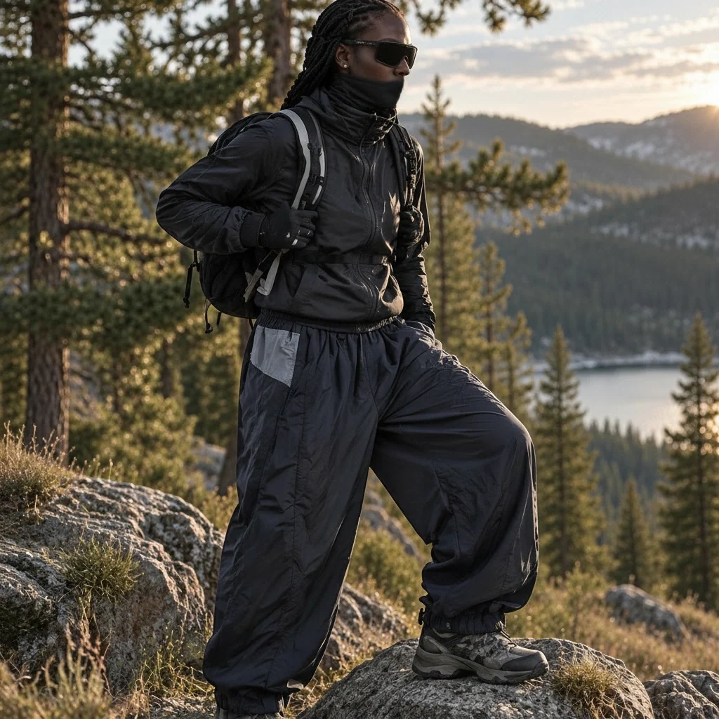 Eyre - Unisex Quick-Dry Windproof & Colour-Block Waterproof Trousers - Navy Blue