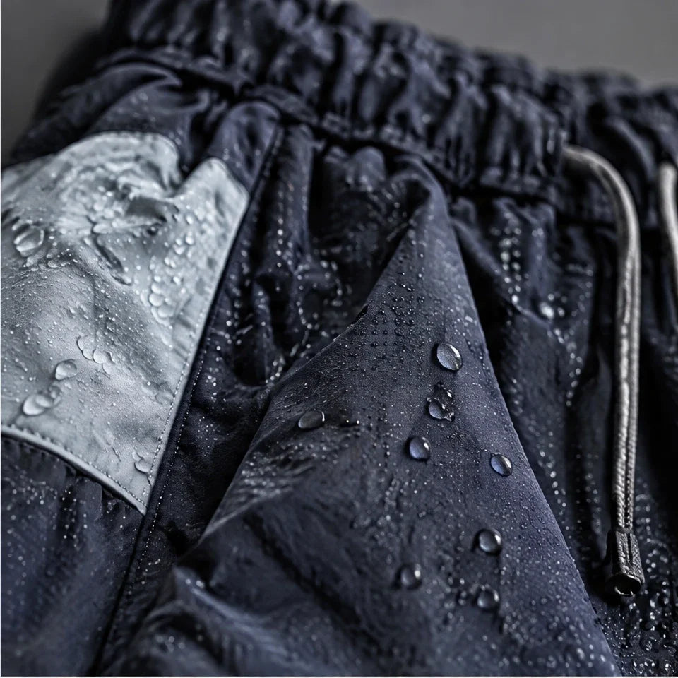 Eyre - Unisex Quick-Dry Windproof & Colour-Block Waterproof Trousers - Navy Blue