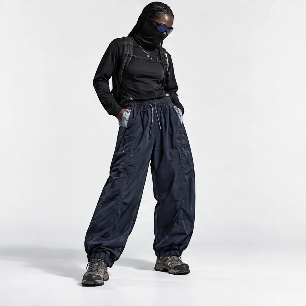 Eyre - Unisex Quick-Dry Windproof & Colour-Block Waterproof Trousers - Navy Blue