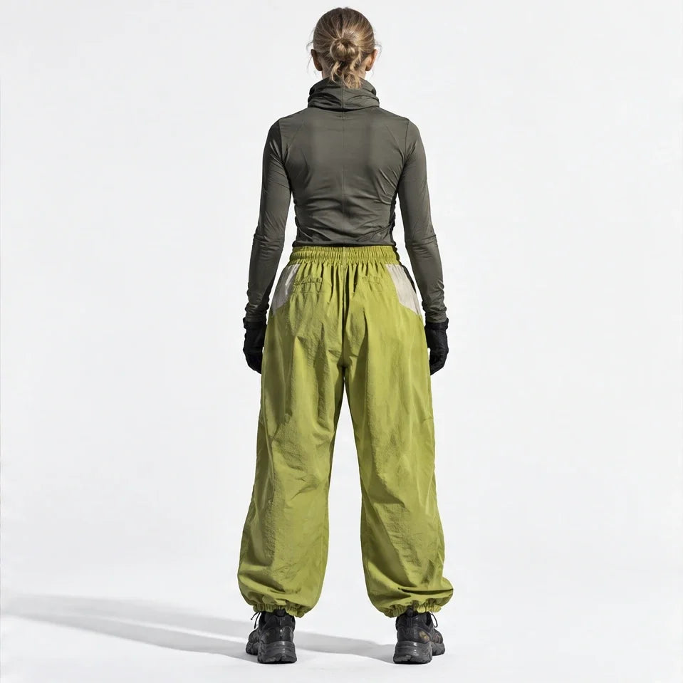 Eyre - Unisex Quick-Dry Windproof & Colour-Block Waterproof Trousers - Yellow Green