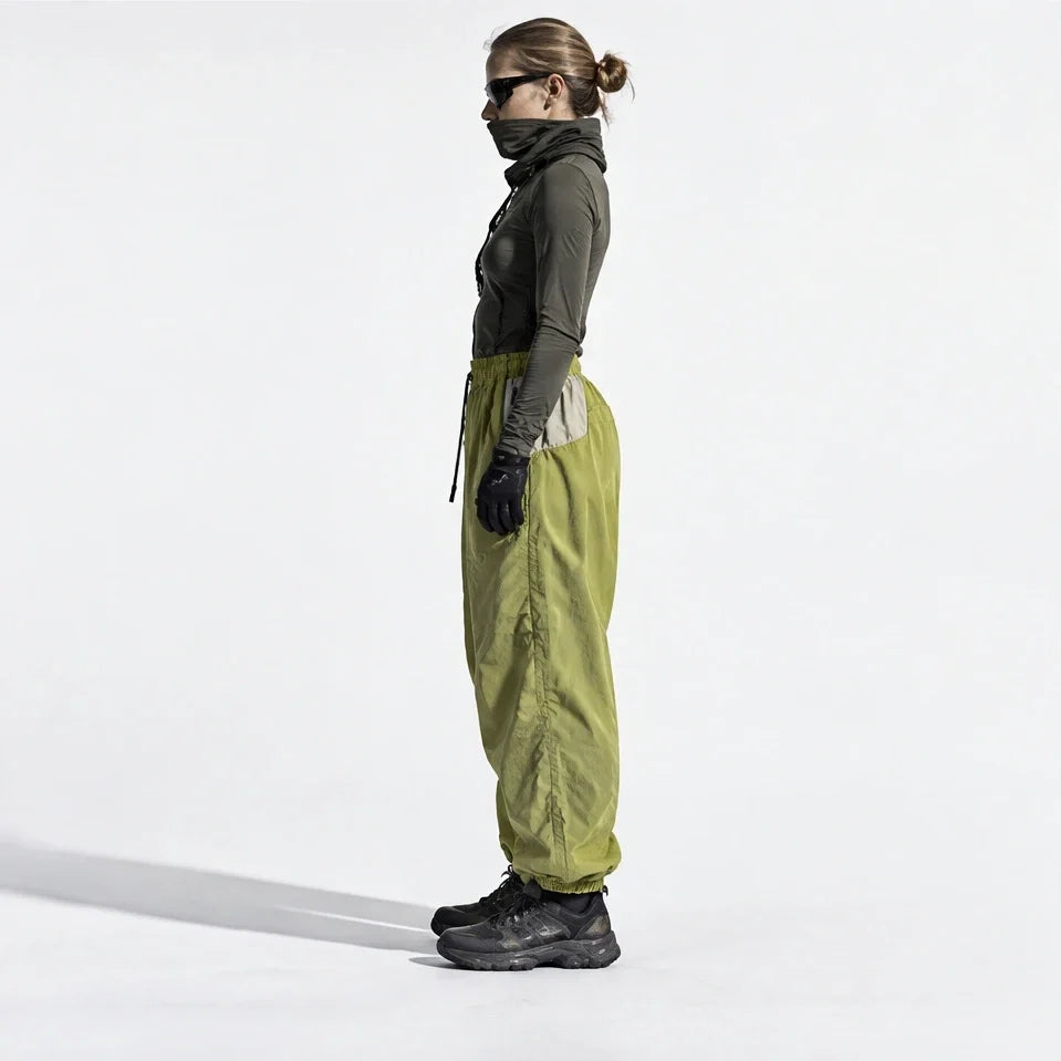 Eyre - Unisex Quick-Dry Windproof & Colour-Block Waterproof Trousers - Yellow Green