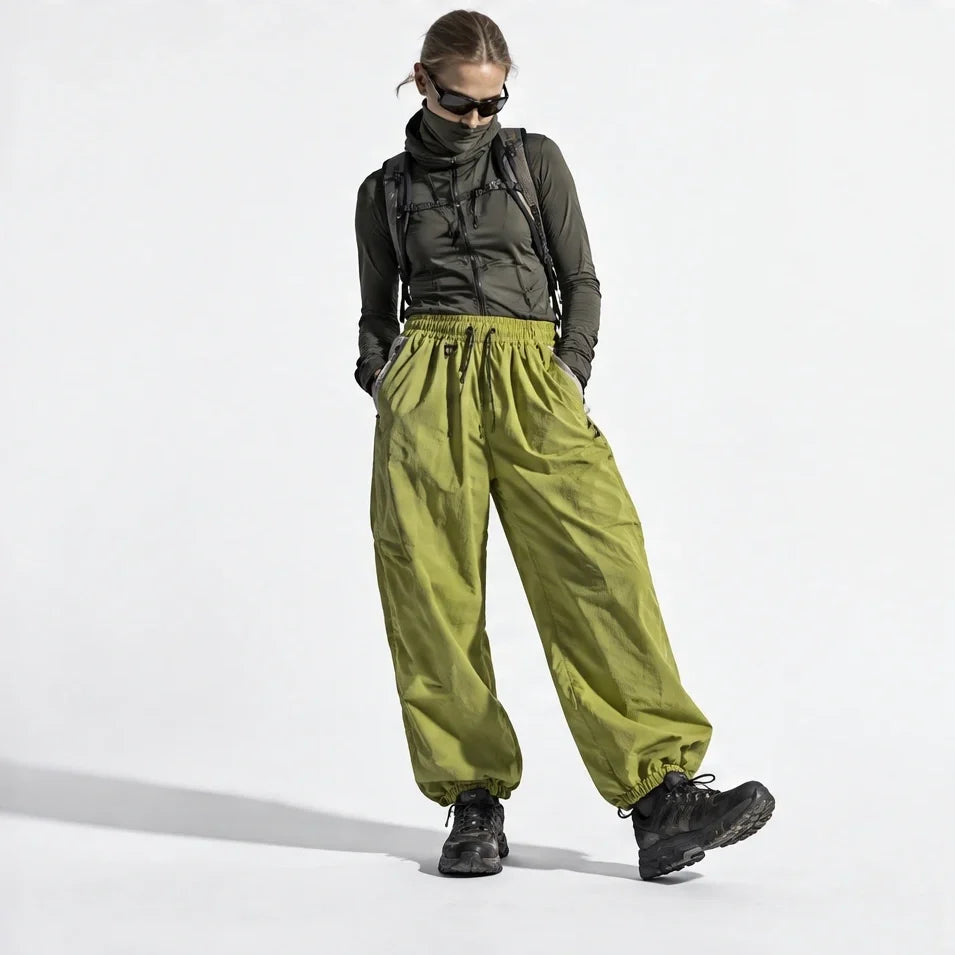 Eyre - Unisex Quick-Dry Windproof & Colour-Block Waterproof Trousers - Yellow Green
