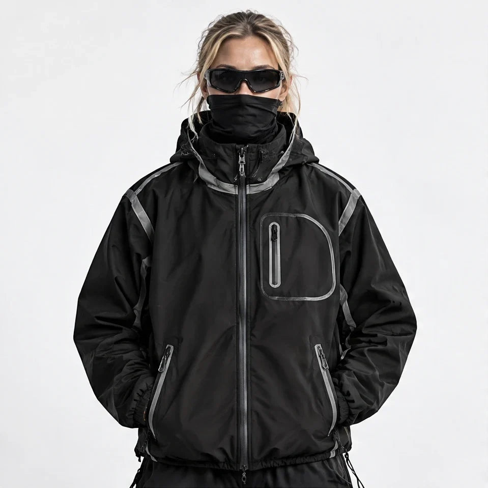 Nirl - Unisex Water-Repellent & Windproof Reflective Lightweight Jacket - Black