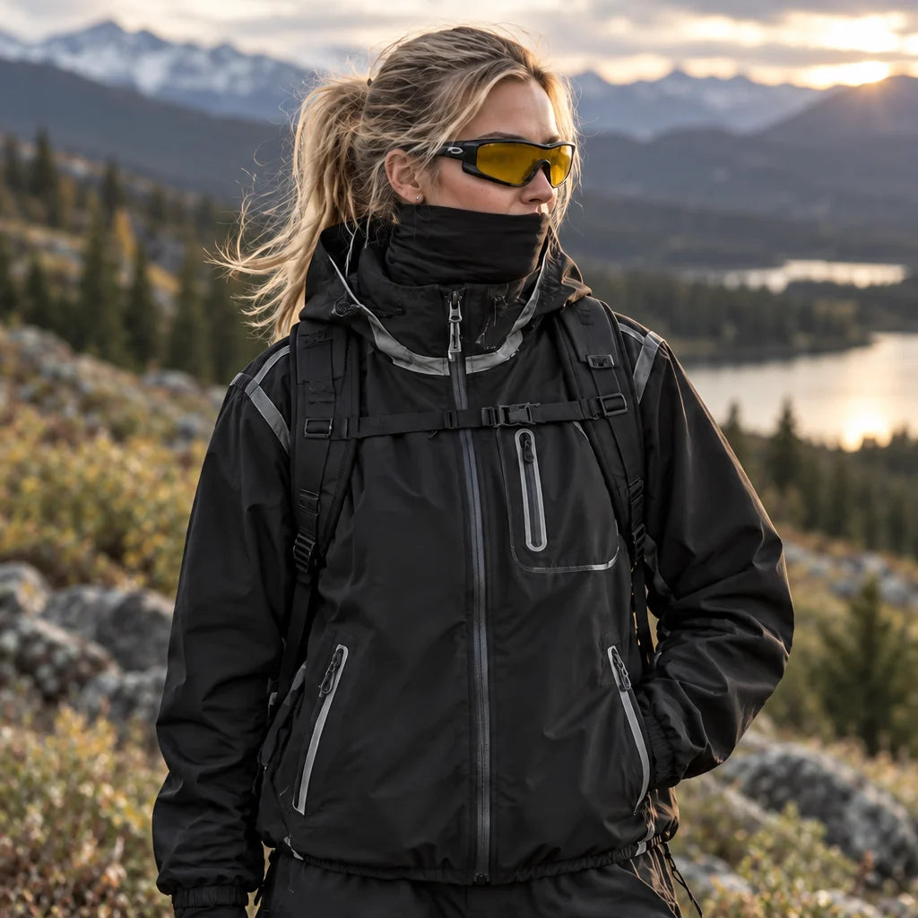 Nirl - Unisex Water-Repellent & Windproof Reflective Lightweight Jacket - Black