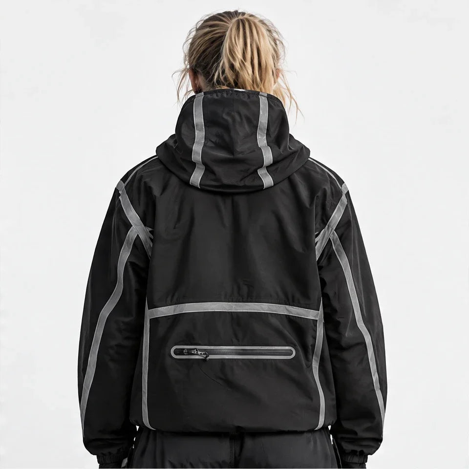 Nirl - Unisex Water-Repellent & Windproof Reflective Lightweight Jacket - Black