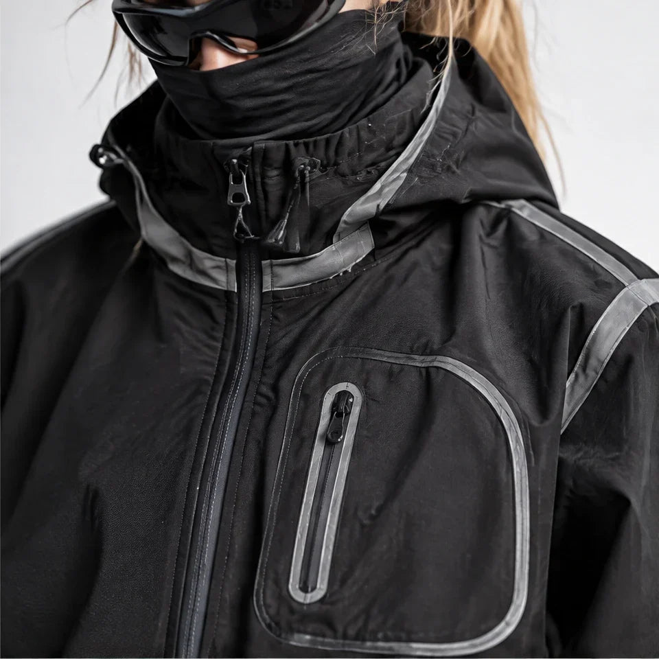 Nirl - Unisex Water-Repellent & Windproof Reflective Lightweight Jacket - Black