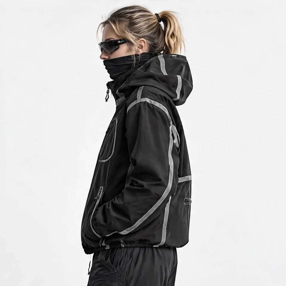 Nirl - Unisex Water-Repellent & Windproof Reflective Lightweight Jacket - Black