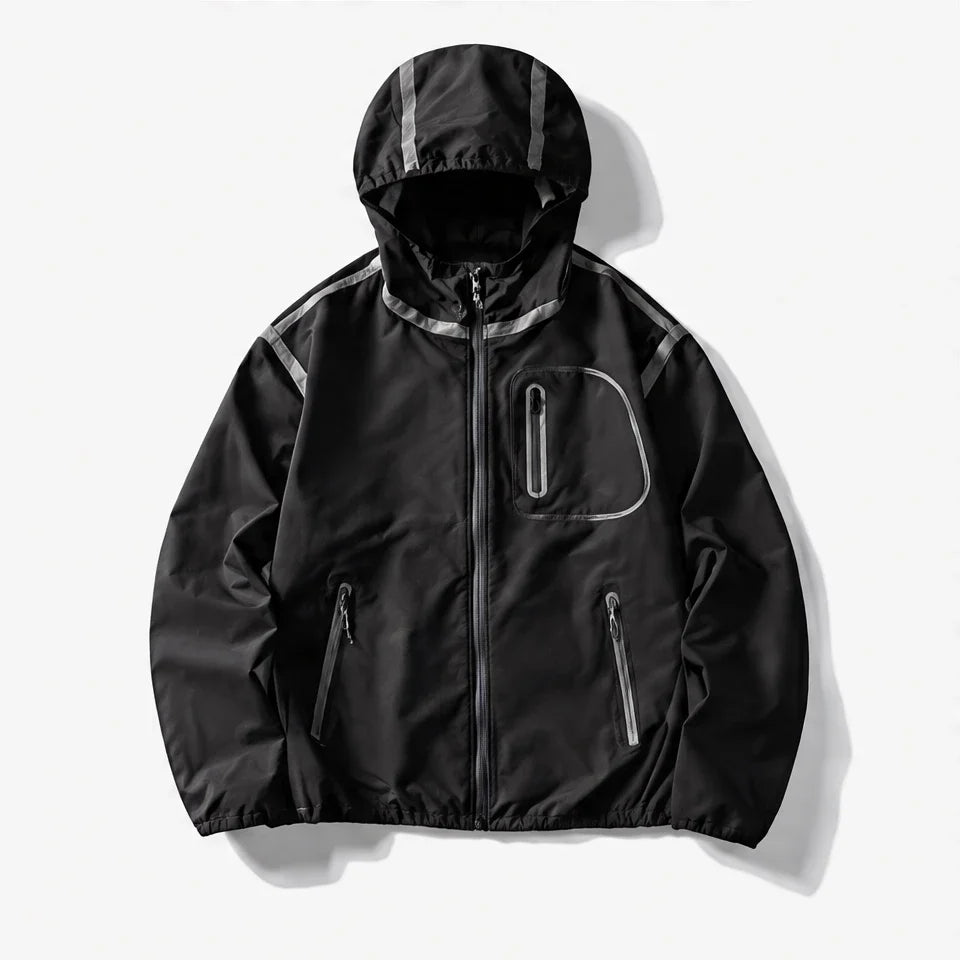 Nirl - Unisex Water-Repellent & Windproof Reflective Lightweight Jacket - Black
