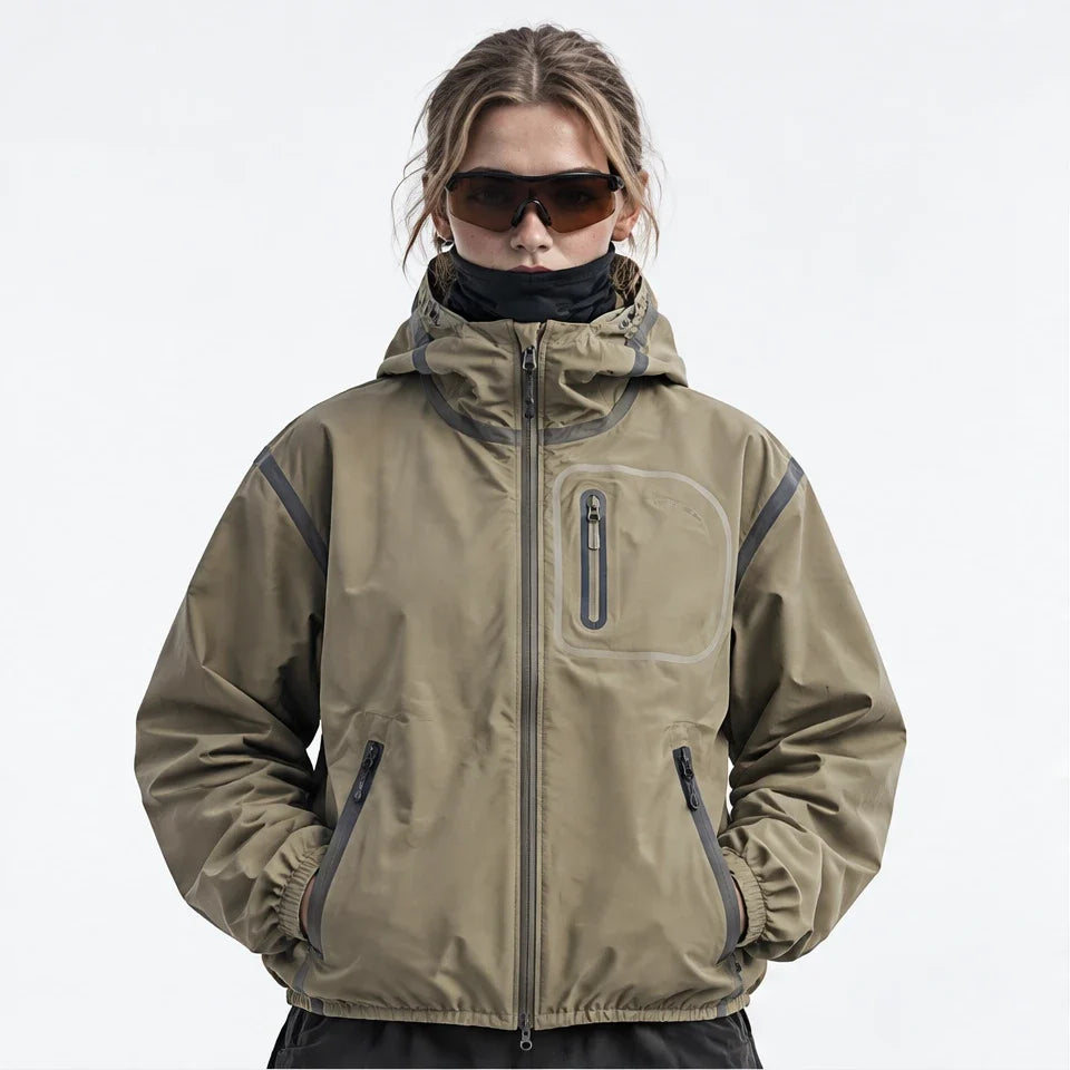 Nirl - Unisex Water-Repellent & Windproof Reflective Lightweight Jacket - Camel