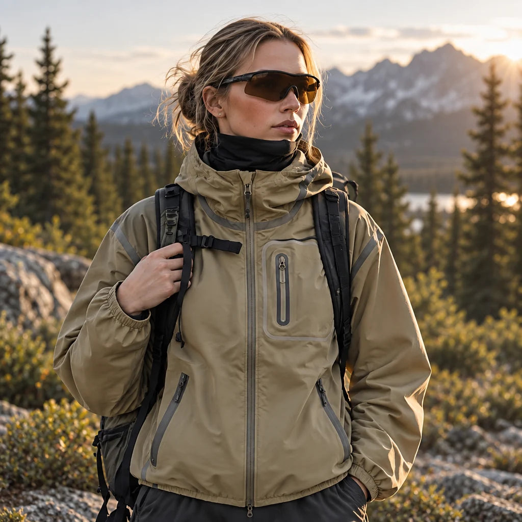 Nirl - Unisex Water-Repellent & Windproof Reflective Lightweight Jacket - Camel