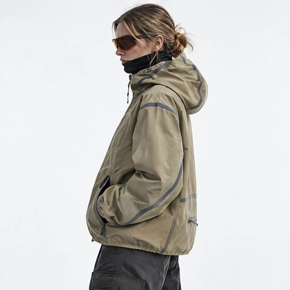 Nirl - Unisex Water-Repellent & Windproof Reflective Lightweight Jacket - Camel