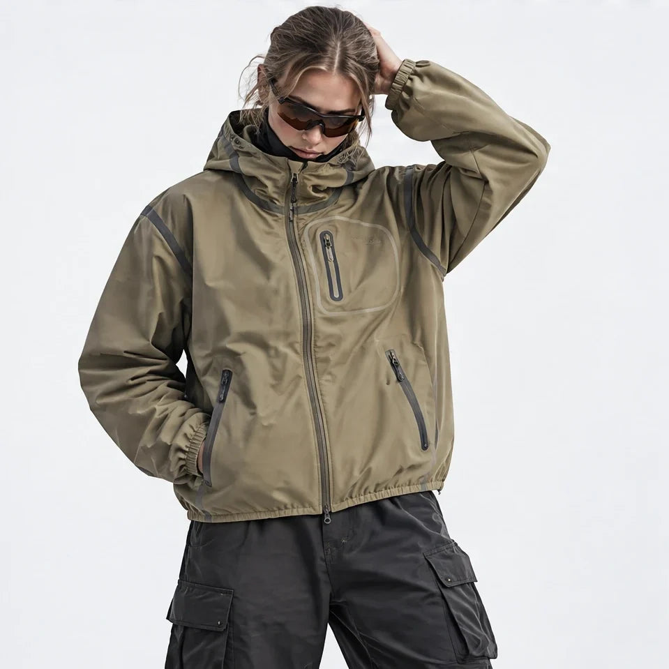 Nirl - Unisex Water-Repellent & Windproof Reflective Lightweight Jacket - Camel