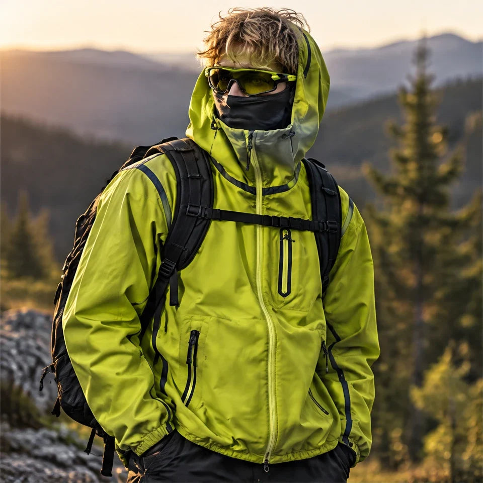 Nirl - Unisex Water-Repellent & Windproof Reflective Lightweight Jacket - Fluorescent Green