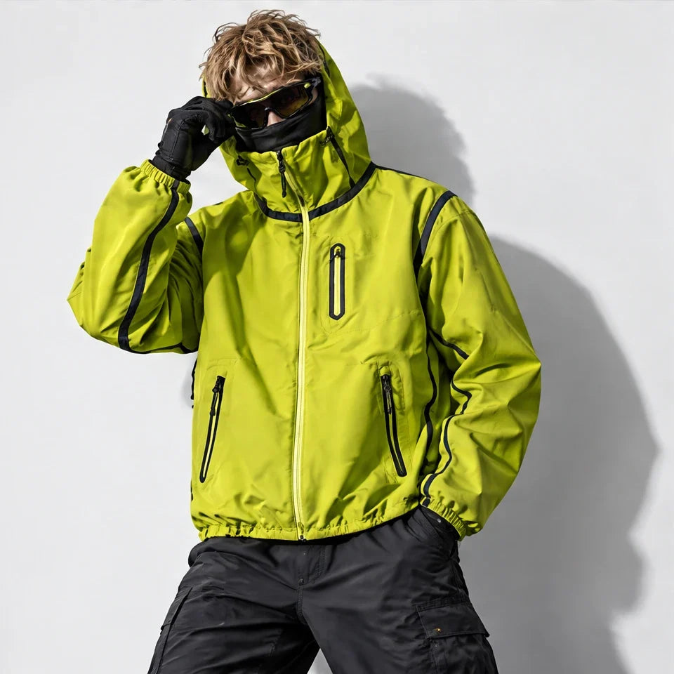 Nirl - Unisex Water-Repellent & Windproof Reflective Lightweight Jacket - Fluorescent Green