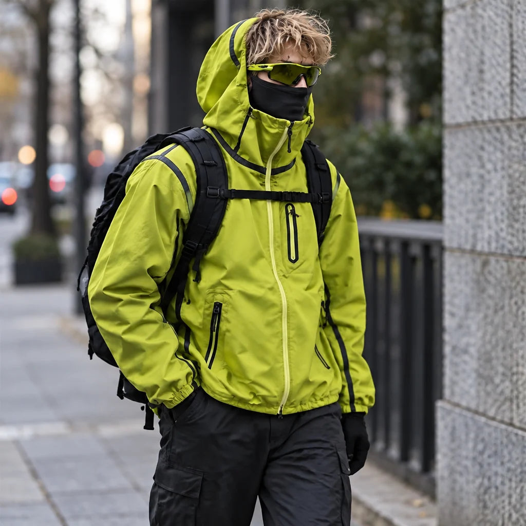 Nirl - Unisex Water-Repellent & Windproof Reflective Lightweight Jacket - Fluorescent Green