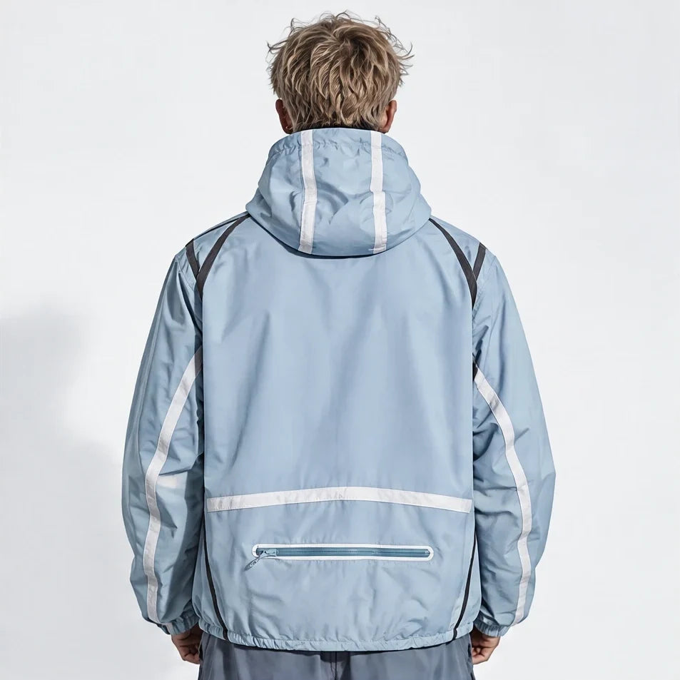 Nirl - Unisex Water-Repellent & Windproof Reflective Lightweight Jacket - Light Blue