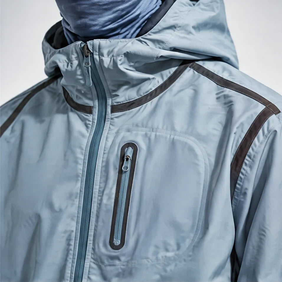 Nirl - Unisex Water-Repellent & Windproof Reflective Lightweight Jacket - Light Blue