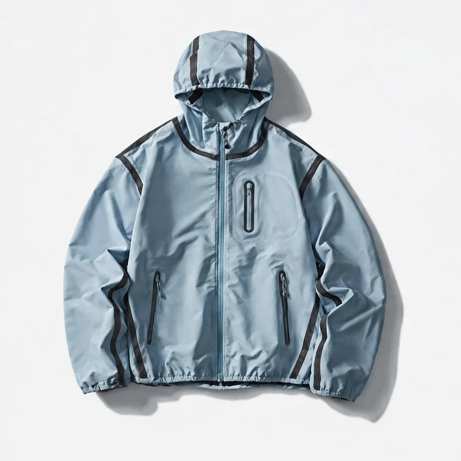 Nirl - Unisex Water-Repellent & Windproof Reflective Lightweight Jacket - Light Blue