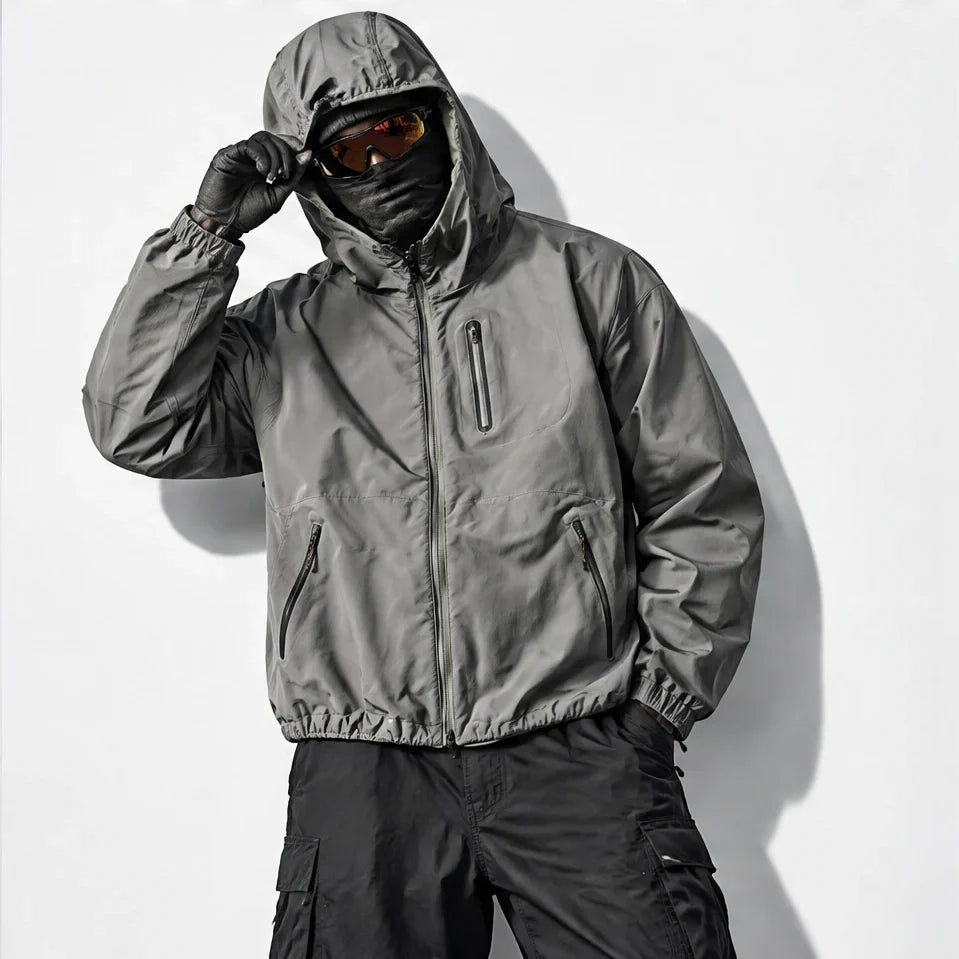 Nirl - Unisex Water-Repellent & Windproof Reflective Lightweight Jacket - Light Grey