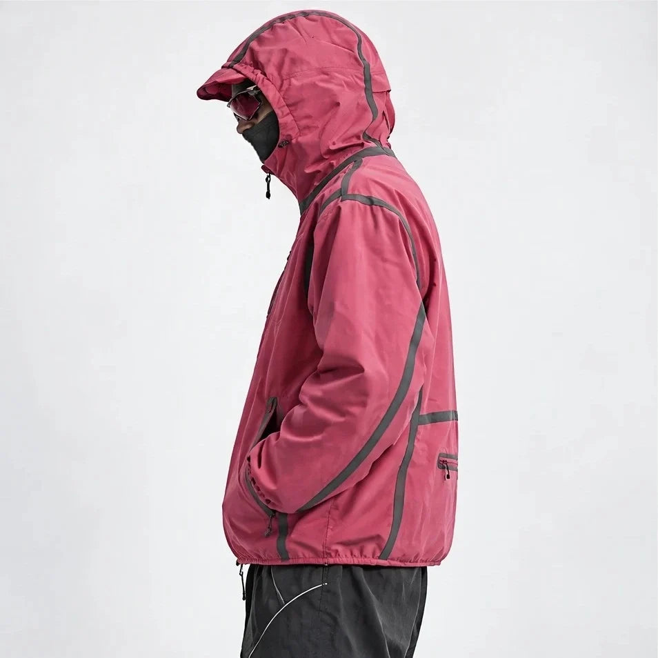 Nirl - Unisex Water-Repellent & Windproof Reflective Lightweight Jacket - Pink