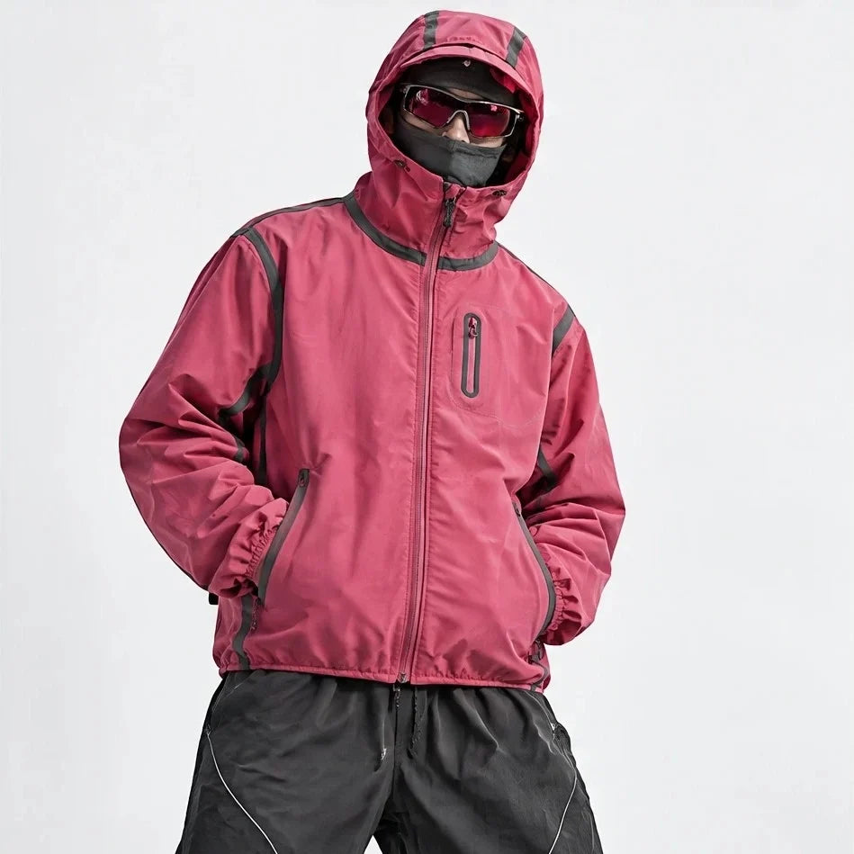 Nirl - Unisex Water-Repellent & Windproof Reflective Lightweight Jacket - Pink