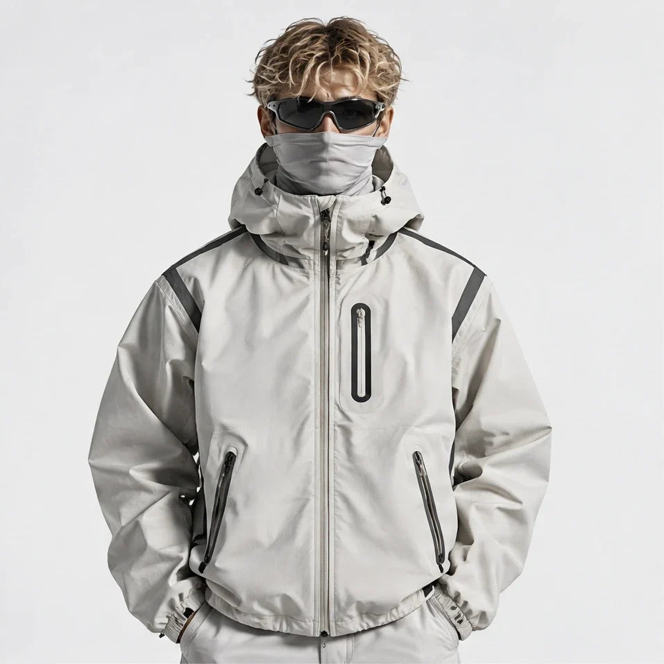 Nirl - Unisex Water-Repellent & Windproof Reflective Lightweight Jacket - White