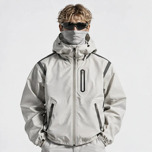 Nirl - Unisex Water-Repellent & Windproof Reflective Lightweight Jacket - White