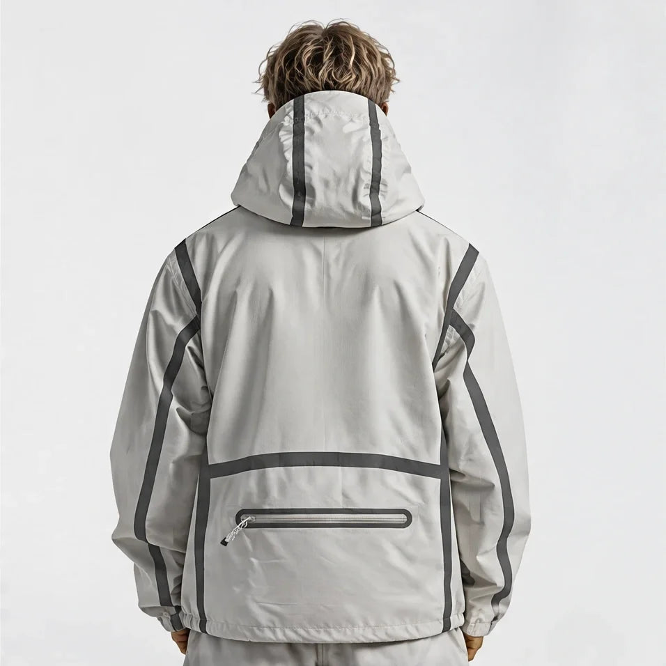 Nirl - Unisex Water-Repellent & Windproof Reflective Lightweight Jacket - White