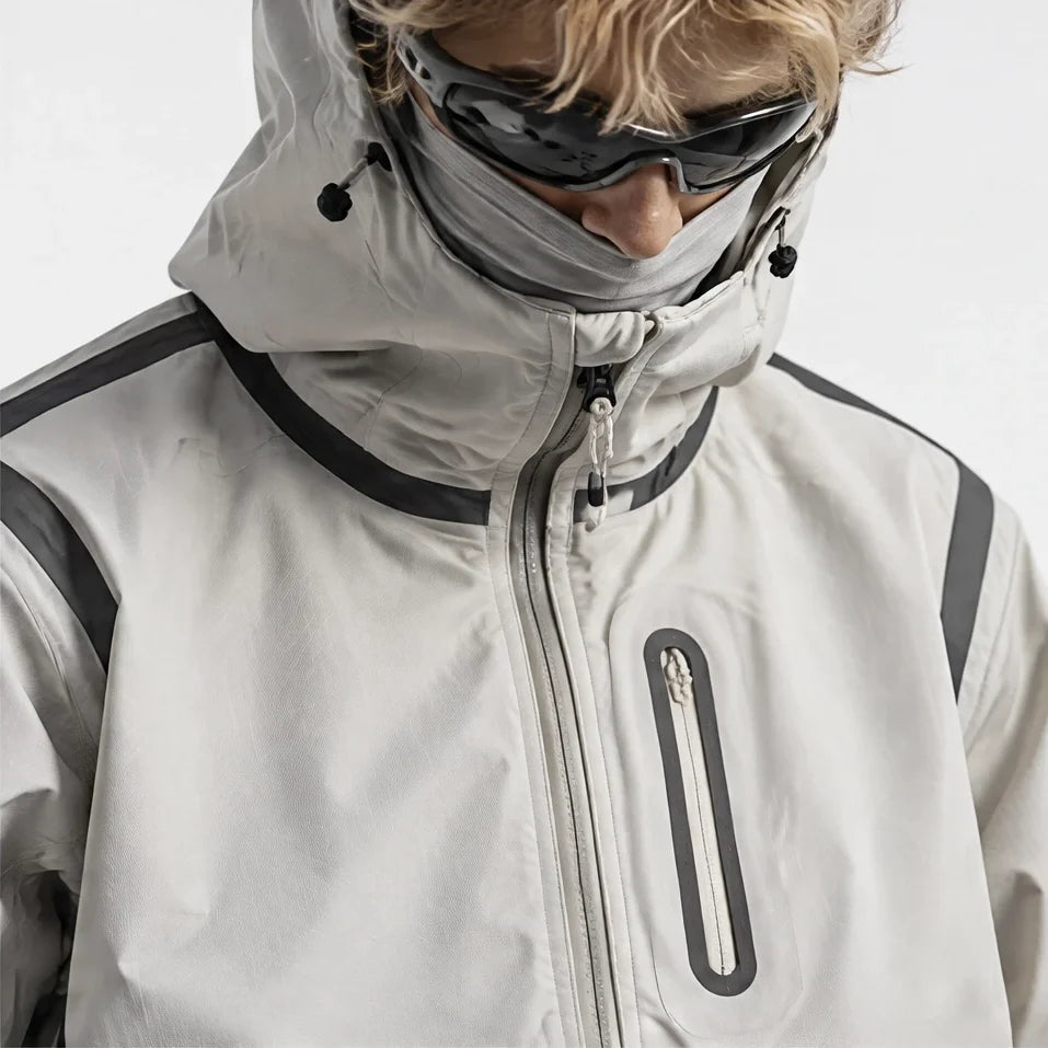 Nirl - Unisex Water-Repellent & Windproof Reflective Lightweight Jacket - White