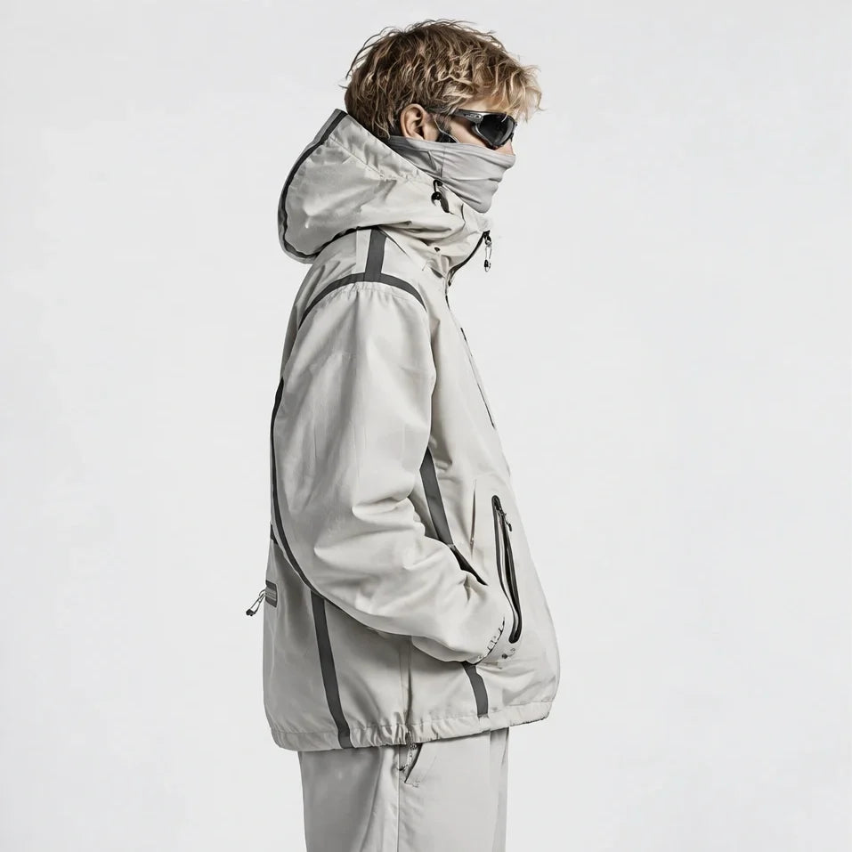 Nirl - Unisex Water-Repellent & Windproof Reflective Lightweight Jacket - White
