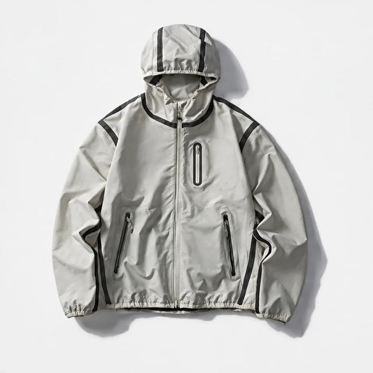 Nirl - Unisex Water-Repellent & Windproof Reflective Lightweight Jacket - White